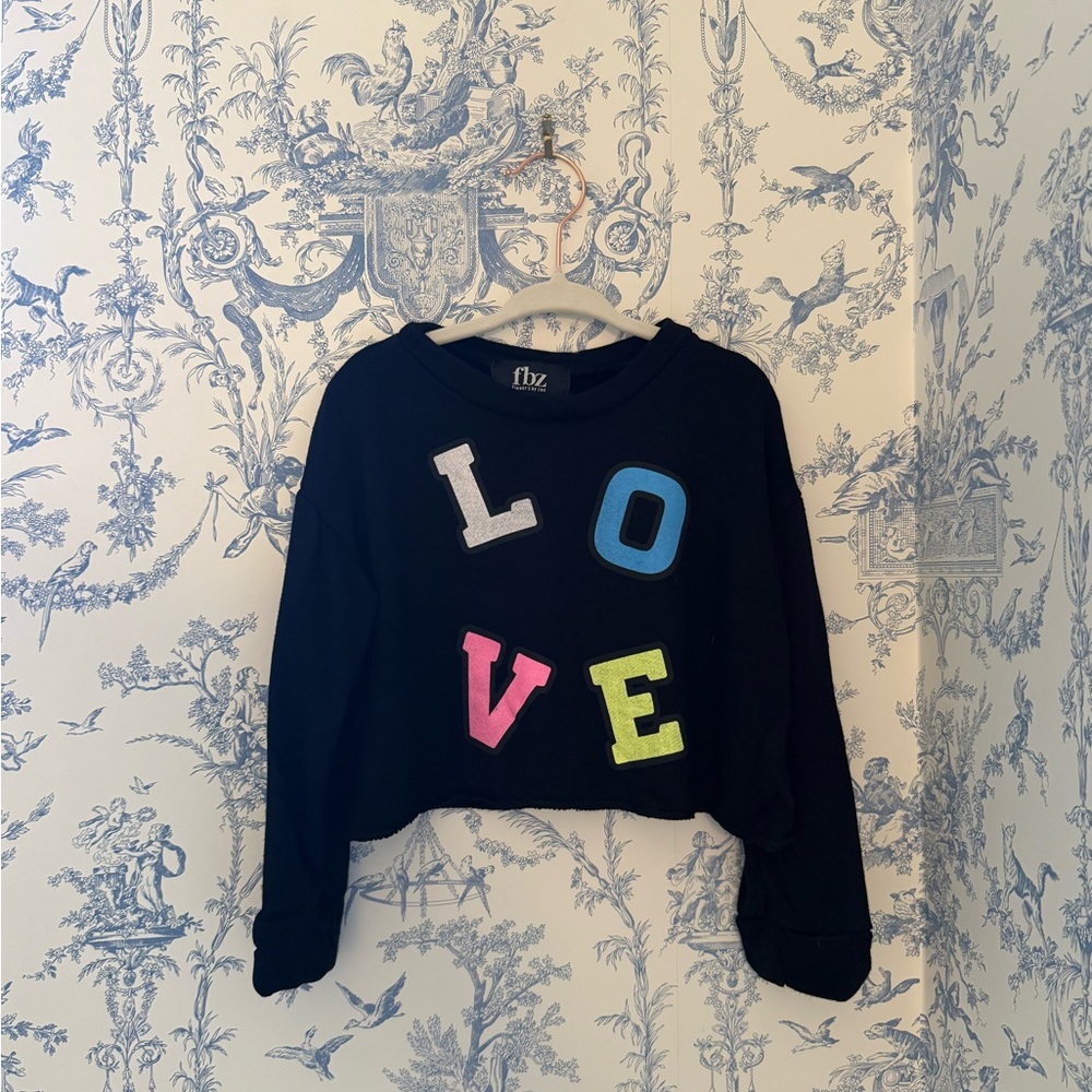 Flowers by Zoe Sweatshirt Black Neon FBZ 2T NWOT never worn